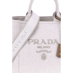 Prada Beige Cotton Shoulder Bag