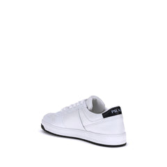 Prada White Calf Leather Bos Taurus Low Top Sneakers