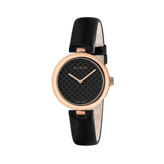 Gucci Zwart Lederen Horloge
