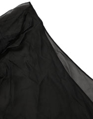 Dolce & Gabbana Zwart Wikkel Chiffon Top Met Eén Schouder