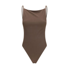 Jacquemus Brown Polyamide One-Piece Swimsuit