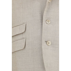 Brunello Cucinelli Beige Silk Two-Piece Suit