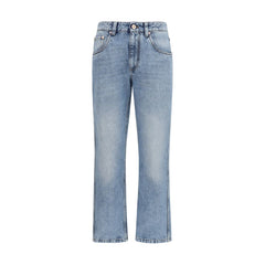 Brunello Cucinelli Blue Cotton Straight-Leg Jeans