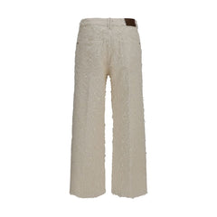 Brunello Cucinelli Beige Cotton Cropped Pants