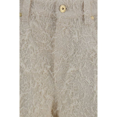 Brunello Cucinelli Beige Cotton Cropped Pants