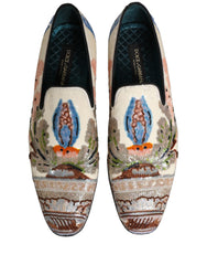 Dolce & Gabbana Meerkleurige Geborduurde Loafers Schoenen Met Pailletten