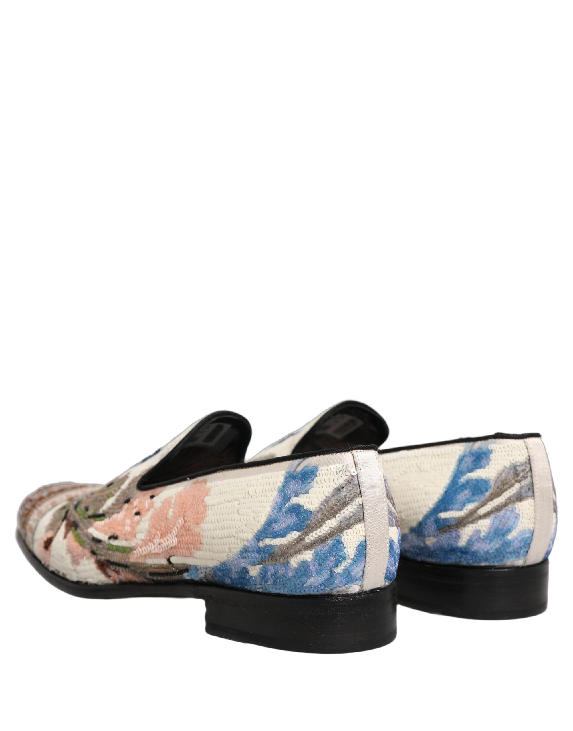 Dolce & Gabbana Meerkleurige Geborduurde Loafers Schoenen Met Pailletten