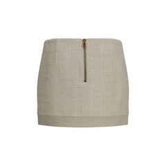 Balmain Beige Wollen Oves Aries Minirok
