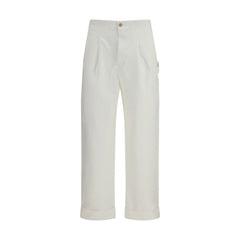 Umit Benan White Cotton Casual Pants
