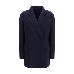 Brunello Cucinelli Blauwe Wollen Oves Aries Volledige Jas