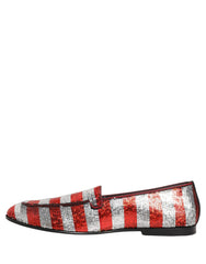 Dolce & Gabbana Multicolor Flag Sequin Dress Loafers Shoes