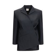 Khaite Black Wool Oves Aries Full-Length Jacket