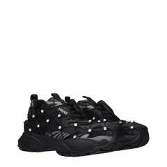 Versace Zwarte Stoffen Sneakers