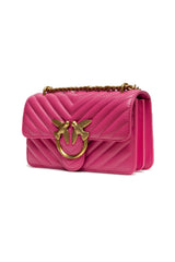 PINKO Roze Leren Love One Mini Schoudertas