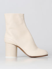 Maison Margiela Witte Leren Enkellaarzen