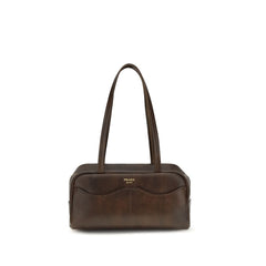 Prada Brown Calf Leather Bos Taurus Shoulder Bag