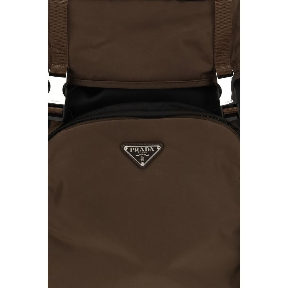 Prada Bruine gerecyclede polyamide rugzak