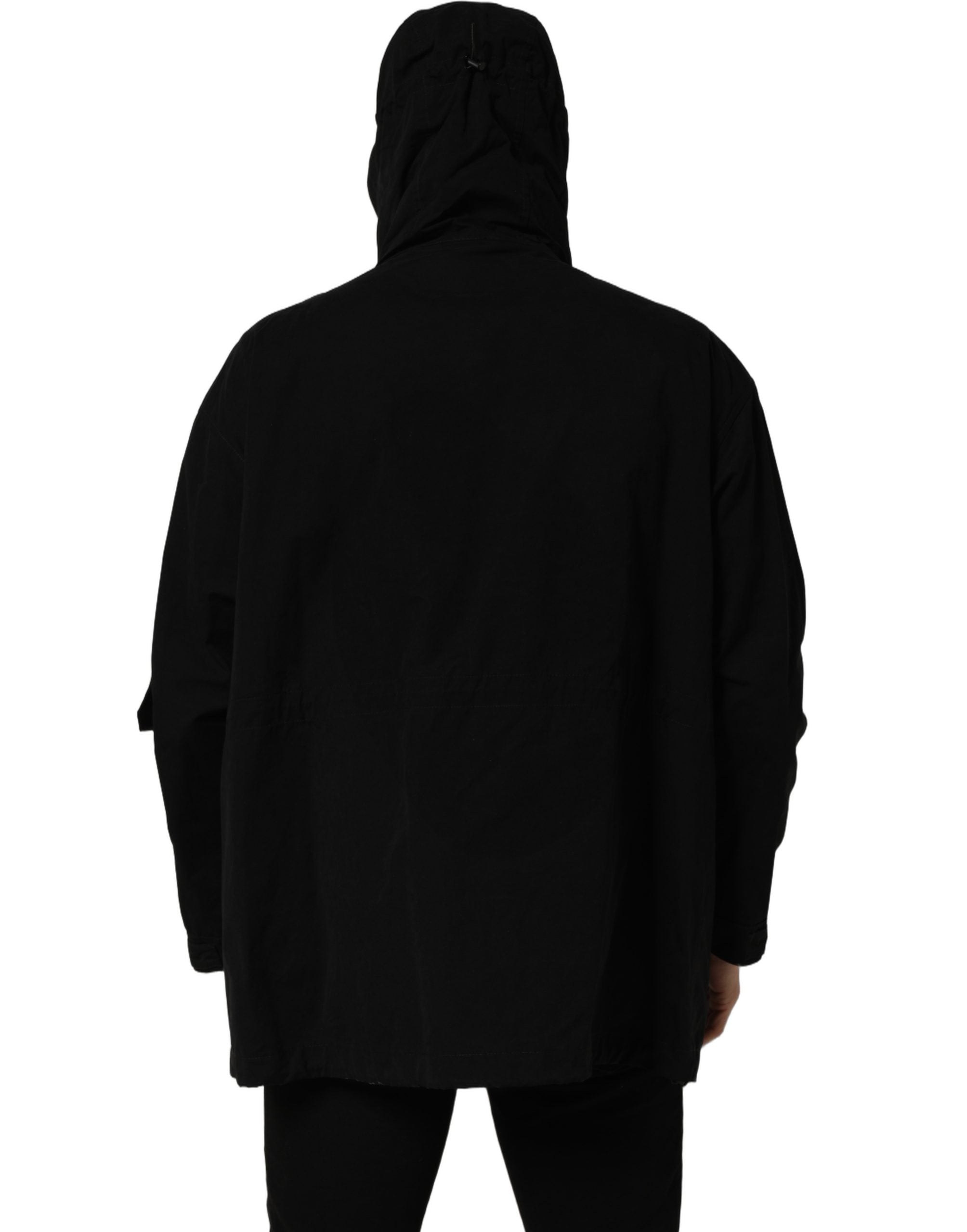 Dolce & Gabbana Zwarte Nylon Heren Capuchon Windjack