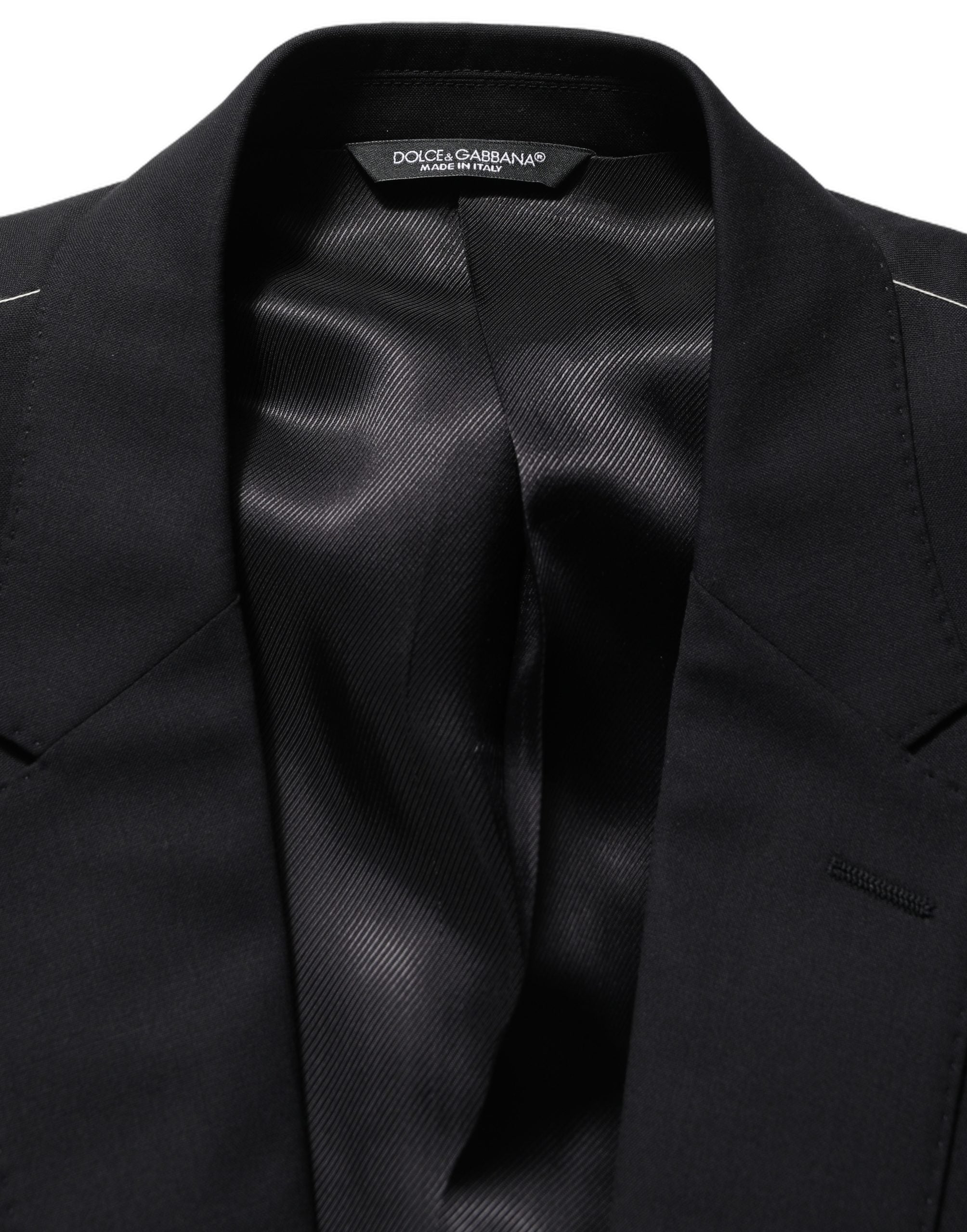 Dolce & Gabbana Zwarte Wollen Single Breasted Blazer Jasje