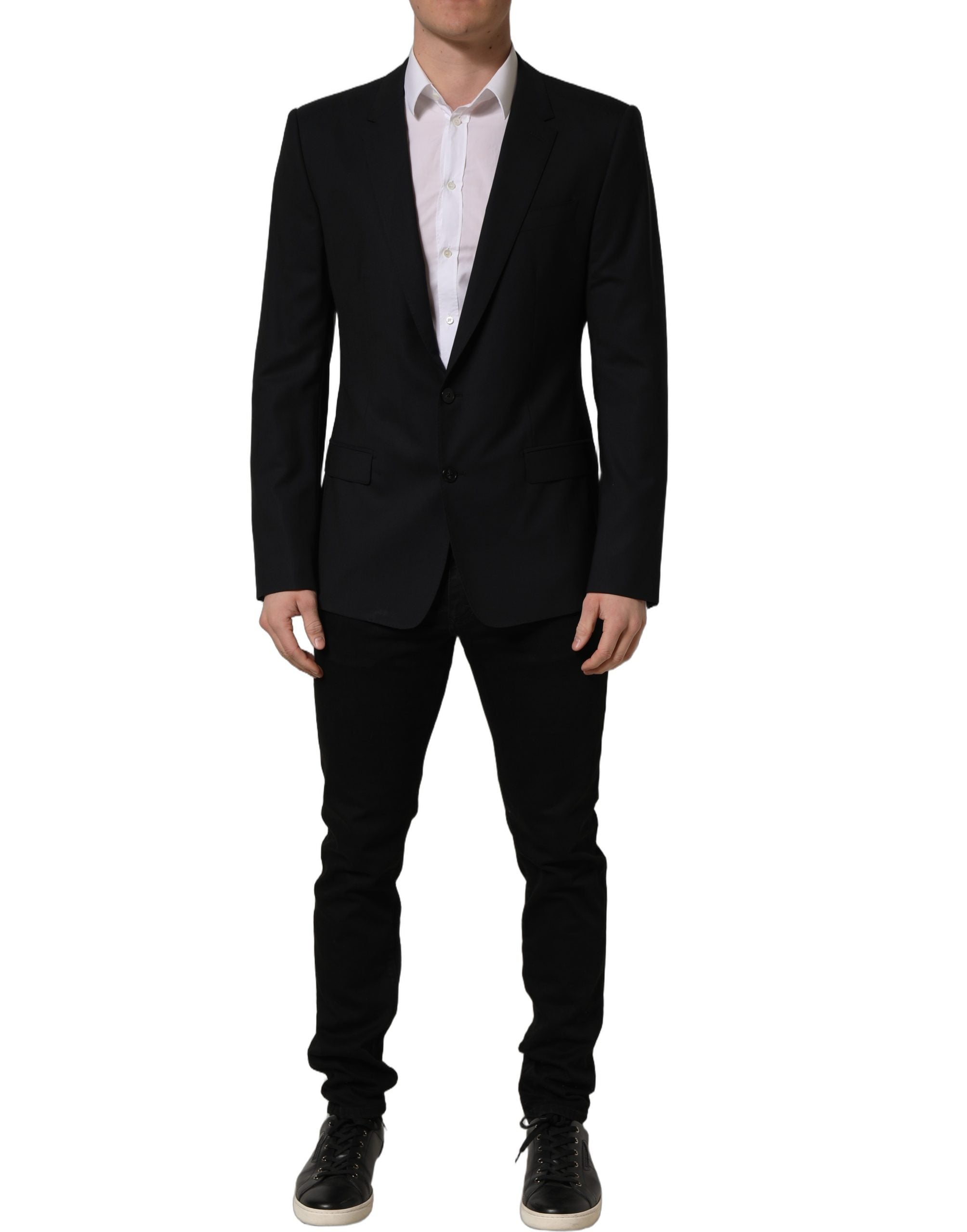 Dolce & Gabbana Zwarte Wollen Single Breasted Blazer Jasje