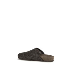 Brunello Cucinelli Bruin Kalfsleer Bos Taurus Slides