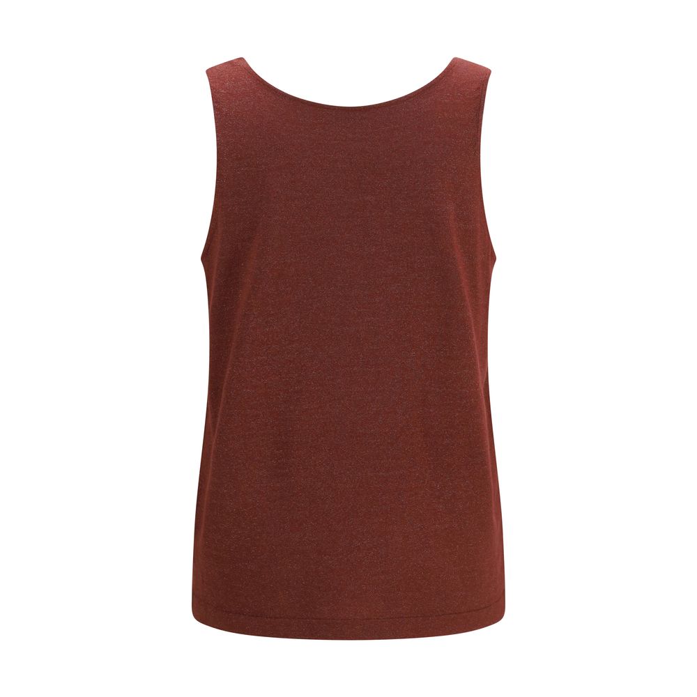 Brunello Cucinelli Mouwloze Cashmere Tops met Meerkleurig Patroon