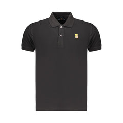 Marina Militare Black Cotton Mens Polo