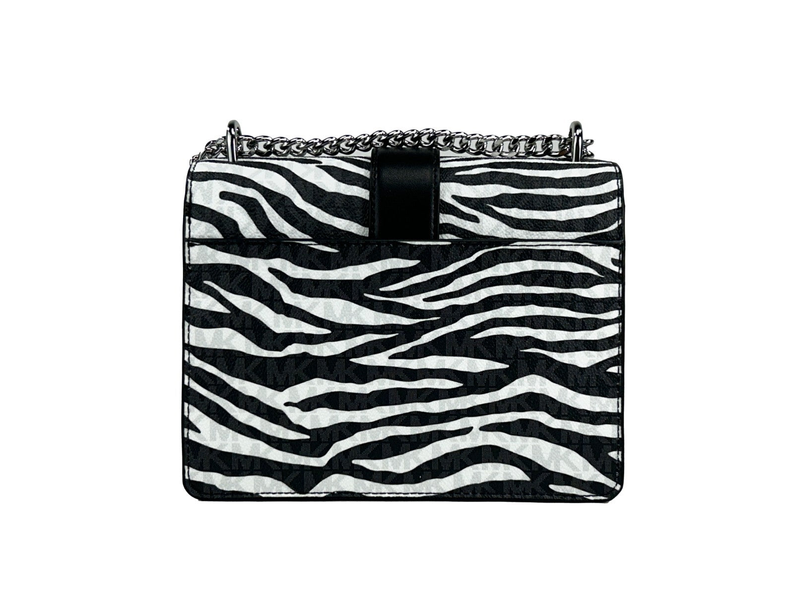 Michael Kors Greenwich Kleine Tas met Print Logo Crossbody Kettingtas Zwart/Wit $498