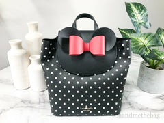 Kate Spade Disney Minnie Mouse Medium Leren Rugzak Schooltas Tas