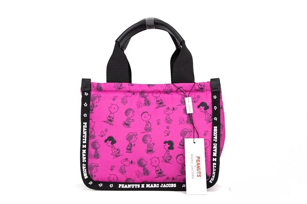 Marc Jacobs X Peanuts Mini Fuchsia Fedora Puffy Nylon Tote Umhängetasche
