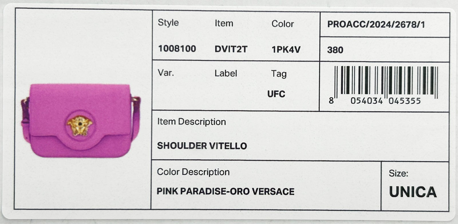 Versace La Medusa Pinke Leder-Schulter-Umhängetasche