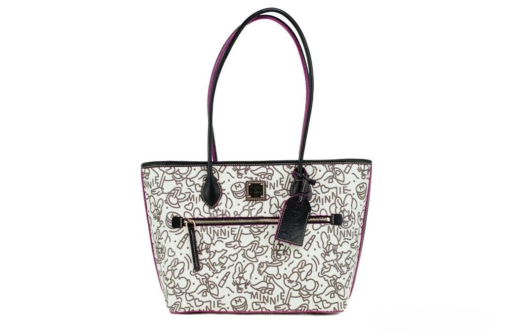 Dooney & Bourke Disney Medium Minnie Mouse Line Art Coated Cotton Tote Handtas