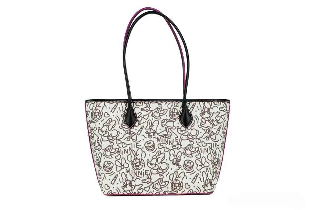Dooney & Bourke Disney Medium Minnie Mouse Line Art Coated Cotton Tote Handtas