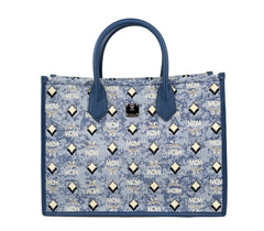 MCM Aren München Denim Boodschappentas