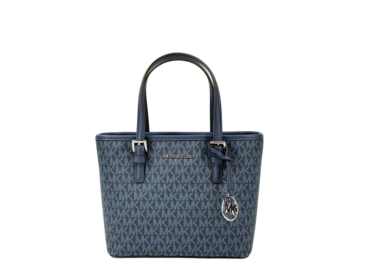 Michael Kors Marineblauw Signature XS Carryall Tote Bag