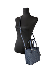 Michael Kors Marineblauw Signature XS Carryall Tote Bag
