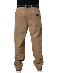 Domenico Tagliente Beige Katoenen Rechte Heren Broek