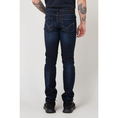 Gas Blue Cotton Slim Fit Jeans