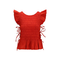Ganni Katoenen Blouse Met Meerkleurig Patroon