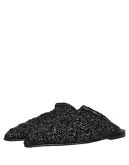 Dolce & Gabbana Black Mules Slides Slippers Men Flats Shoes