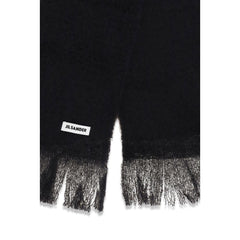 Jil Sander Black Wool Oves Aries Scarf