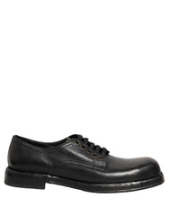 Dolce & Gabbana Black Leather Lace Up Derby Dress Men Shoes