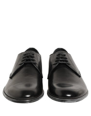 Dolce & Gabbana Dress Black Leather Lace Up Derby Men Shoes