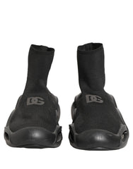 Dolce & Gabbana Black Slip On Wave Socks Men Sneakers Shoes