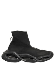 Dolce & Gabbana Black Slip On Wave Socks Men Sneakers Shoes