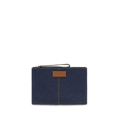 Fendi Blue Cotton Clutch Bag