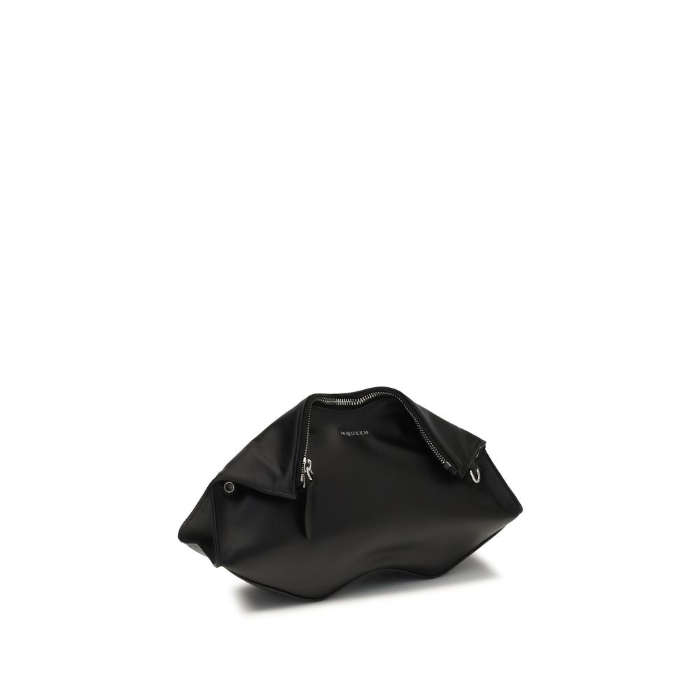 Alexander McQueen Zwarte Kalfsleren Bos Taurus Clutch Tas