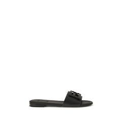 Fendi Zwarte Kalfsleren Bos Taurus Platte Sandalen