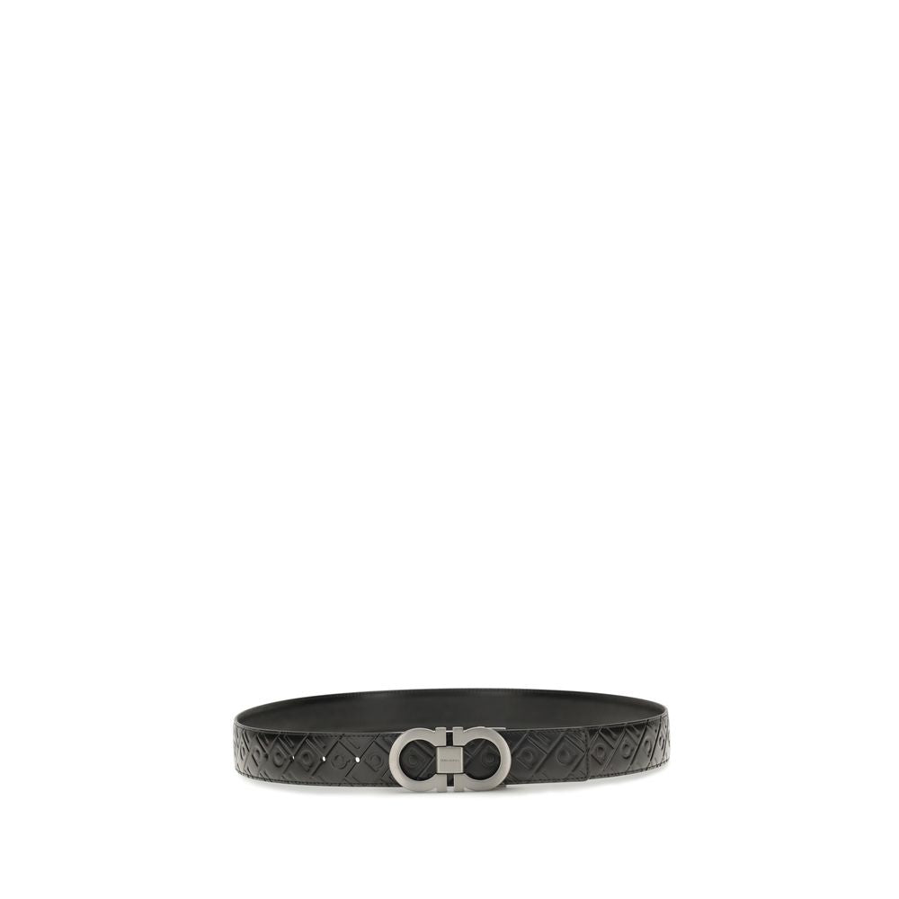 Ferragamo Zwarte Kalfsleren Bos Taurus Normale Riem