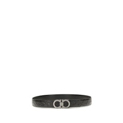 Ferragamo Zwarte Kalfsleren Bos Taurus Normale Riem